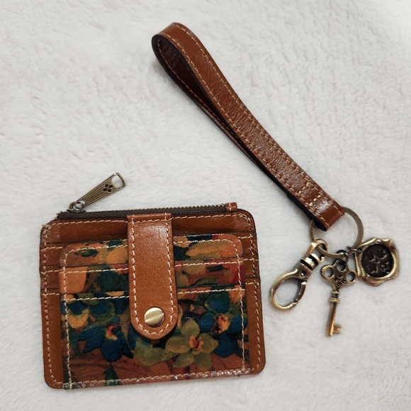 Patricia Nash Cassis Leather ID/Card Case with Leather Wristlet Keychain, NWOT - Picture 1 of 9